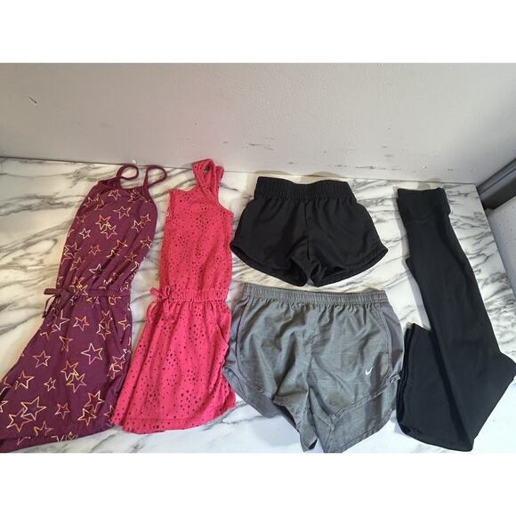 Nike Other - Girls Size 6/7 Clothes Lot Of 5 Athletic Summer Nike Old Navy Gap Rompers Shorts